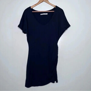 Susana Monaco Navy Dolman Sleeve Ruched Side Jersey Mini Dress Size Small